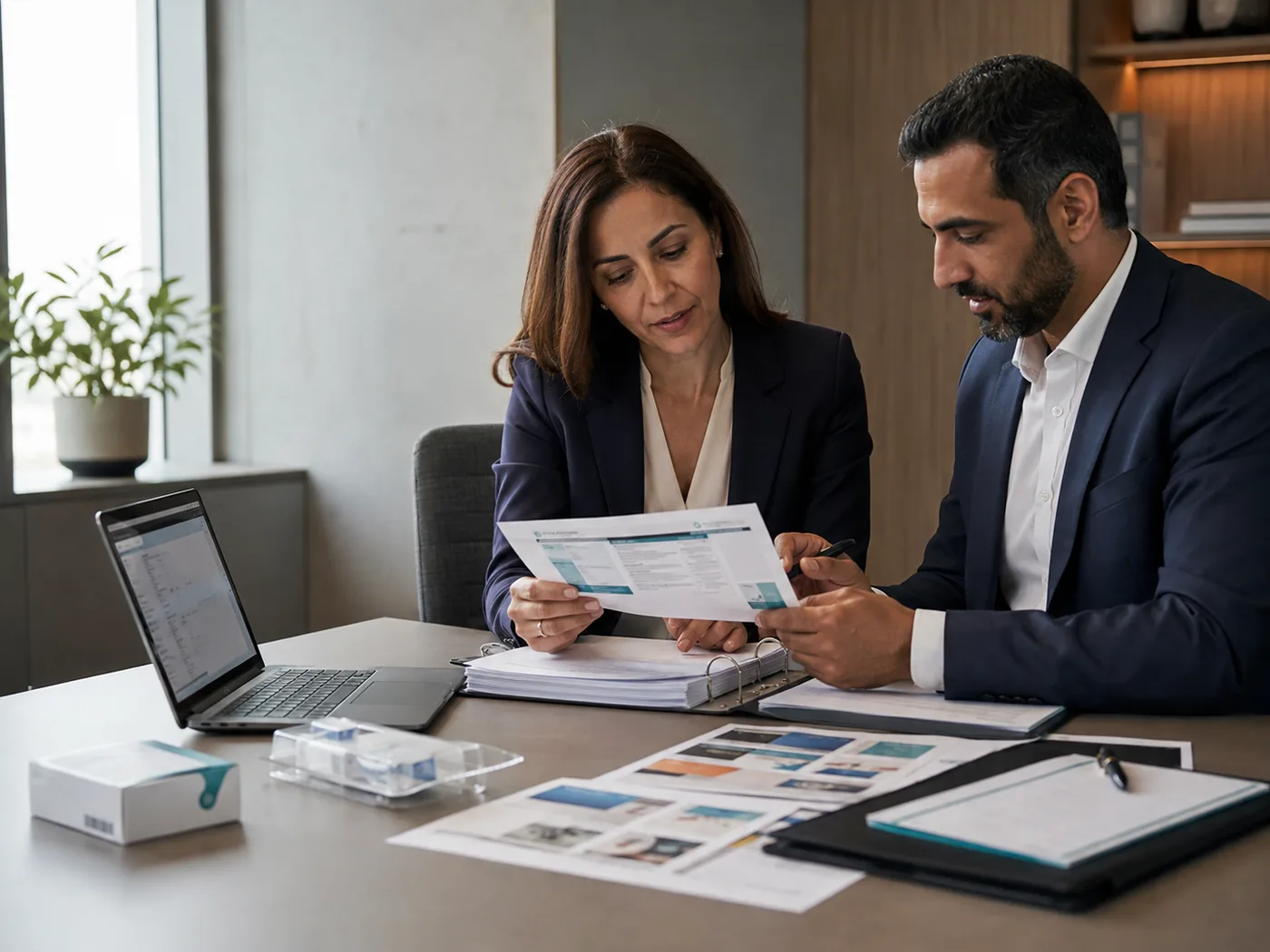 Regulatory professionals reviewing a product file